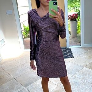 ❗️NWT❗️Parker small pink shiny long sleeve mini dress